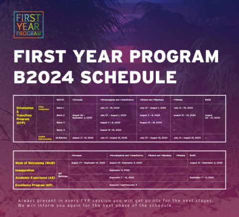 First Year Program BINUSIAN 2024 Schedule – First Year Program