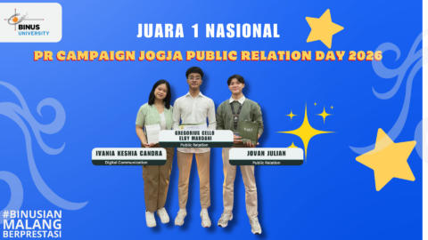 Mahasiswa Digital Communication dan Public Relation BINUS Malang Raih Juara 1 PR Campaign Jogja Public Relation Day 2026