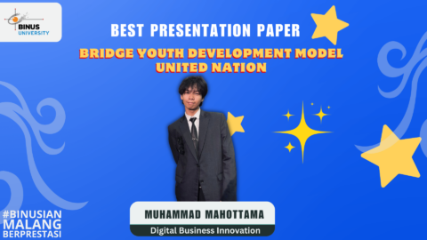 Mahasiswa Digital Business Innovation BINUS @Malang Raih Best Presentation Paper di Bridge Youth Diplomacy Model United Nations 2026