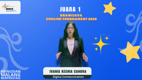 Mahasiswa Digital Communication BINUS @Malang Raih Juara 1 pada Brawijaya English Tournament Tingkat Nasional 2026