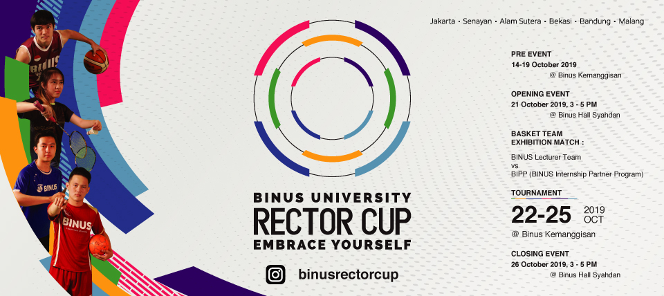 Hasil gambar untuk RECTOR CUP BINUS 2019