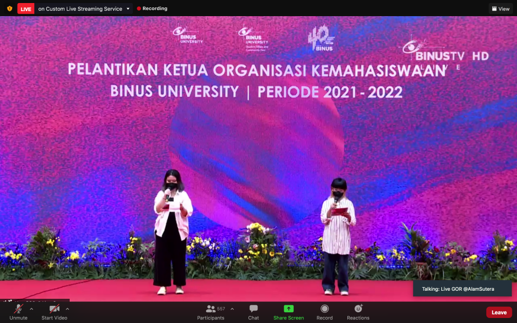 Pelantikan Ketua Organisasi Kemahasiswaan BINUS University Periode 2021 ...