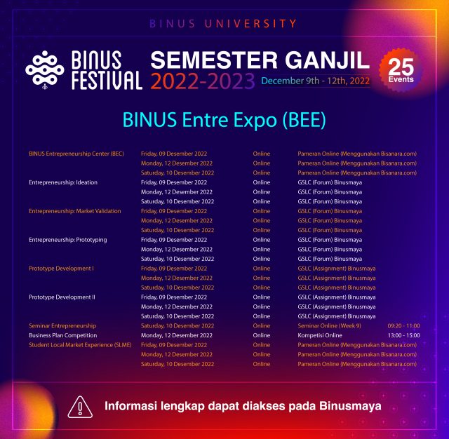 BINUS FESTIVAL Semester Ganjil 2022-2023 – Student